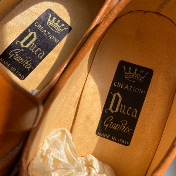 Duca Italian Men's Designer Shoes Brown Leather Loafers - 8.5 - Picture 7 of 8